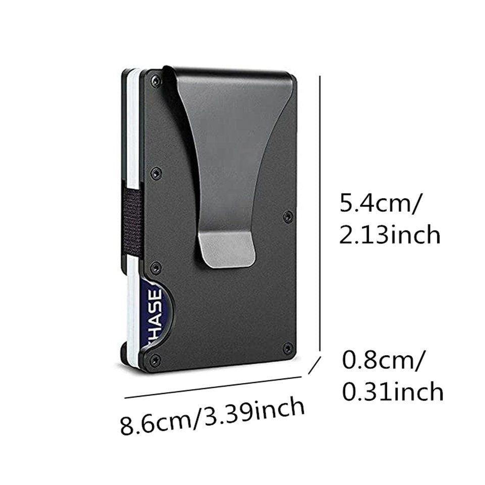 RFID Wallet With Money Clip Personalized With Your Custom Engraved Message, Custom Men's Metal RFID Blocking Wallet, Custom Money Clip Gift