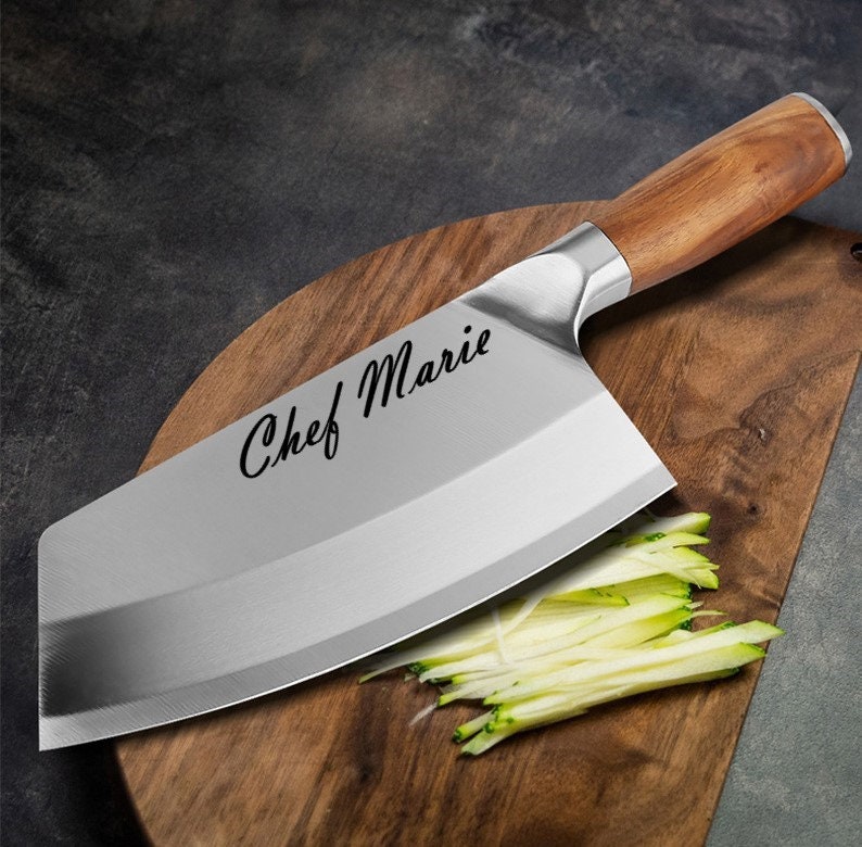 Personalized Japanese Chef Knife | Engraved Chef's Knife Set With Cutting Board For Culinary Gift | Custom Handmade Kitchen Knives For Gift