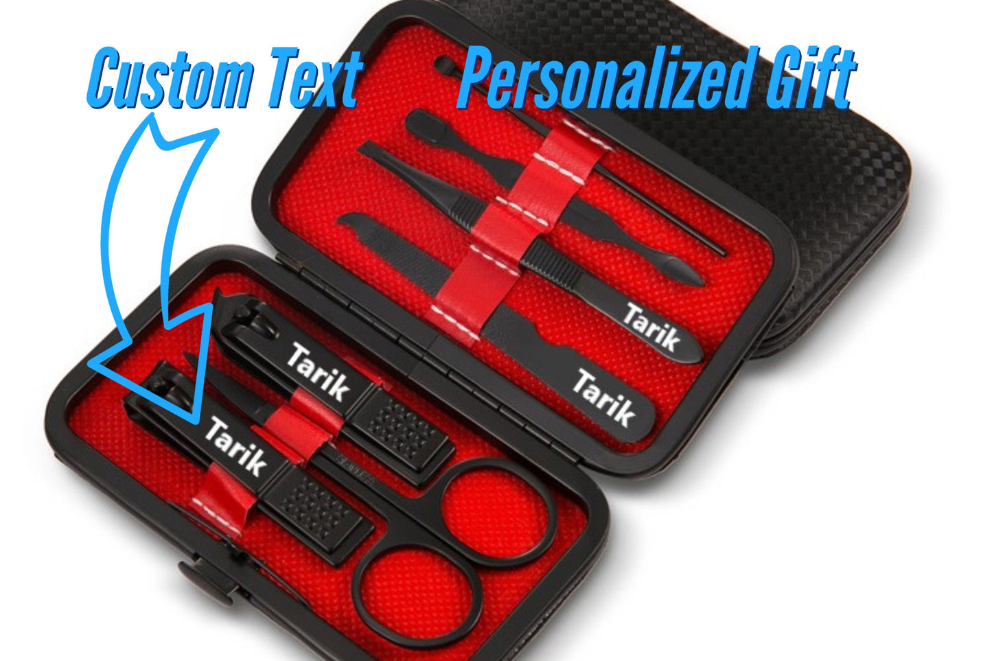 Personalized Manicure Set, Manicure Travel Set With Your Custom Engraved Name, Pedicure Gift Set With Nail Clipper for Men Women And Husband