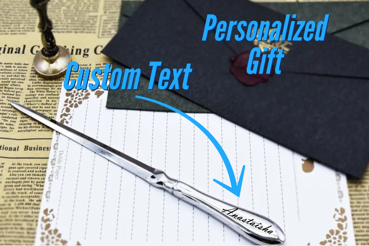 Personalized Letter Opener | Custom Engraved Letter Envelope Opener | Custom Letter Envelope Slitter | Office Gift | Retirement Gift For Him