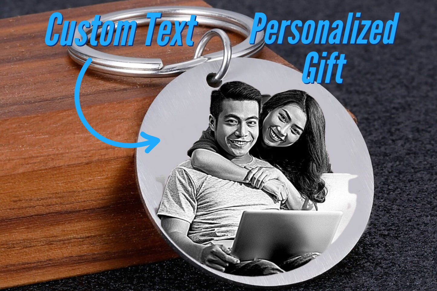 Personalized Potrait Photo Keyring Keychain Engraved With Your Custom Image And Message To Give As A Keepsake Gift | Personalized Gifts
