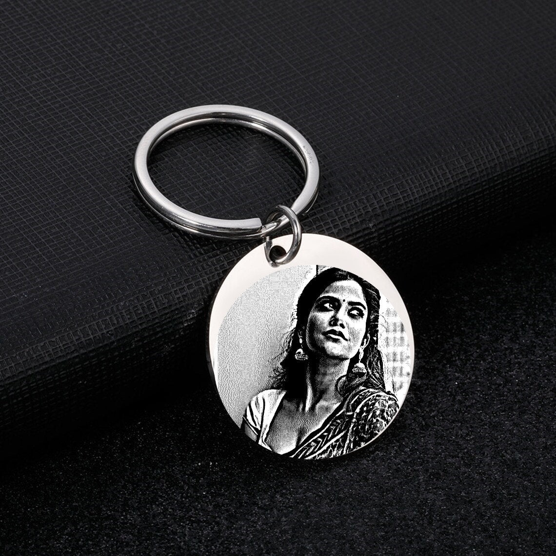 Personalized Keychain With Your Own Custom Engraved Picture, Unique Personalized Keyring Gift Engraved With Real Picture, Photo Keyring Gift