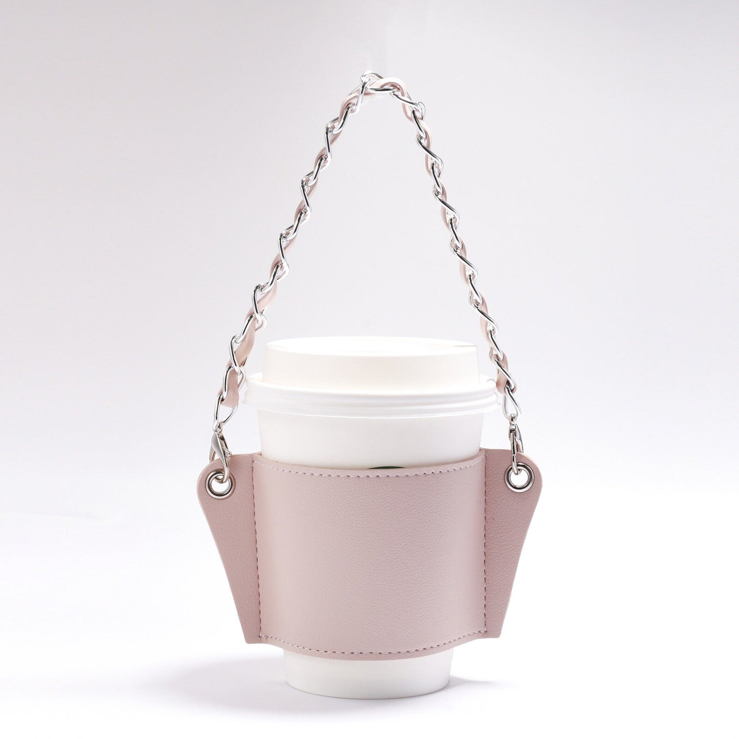 Personalized Coffee Cup Holder With Sleeve and Chain Strap, Engraved Coffee And Tea Cup Holder For Coffee Lovers, Gifts For Coffee Lover