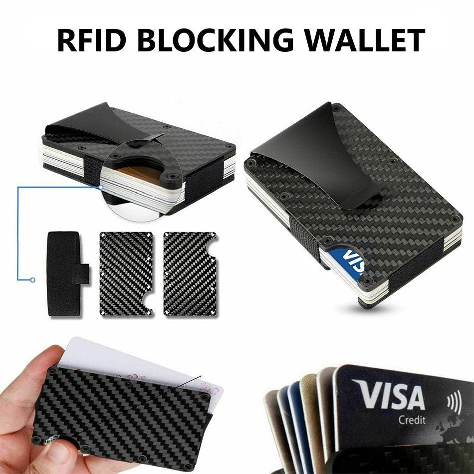 RFID Wallet With Money Clip Personalized With Your Custom Engraved Message, Custom Men's Metal RFID Blocking Wallet, Custom Money Clip Gift