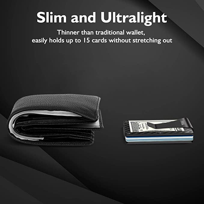RFID Wallet With Money Clip Personalized With Your Custom Engraved Message, Custom Men's Metal RFID Blocking Wallet, Custom Money Clip Gift