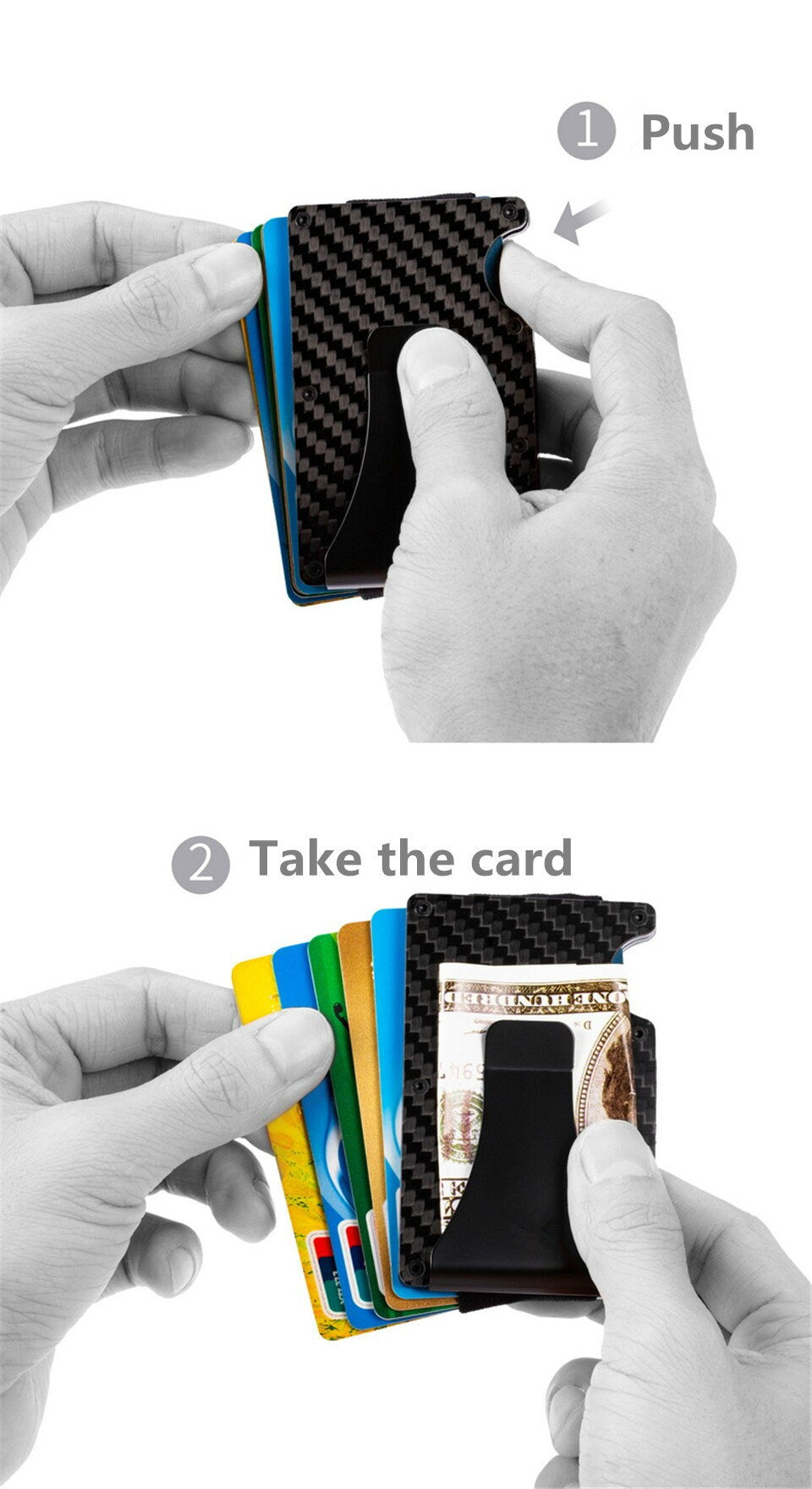 RFID Wallet With Money Clip Personalized With Your Custom Engraved Message, Custom Men's Metal RFID Blocking Wallet, Custom Money Clip Gift