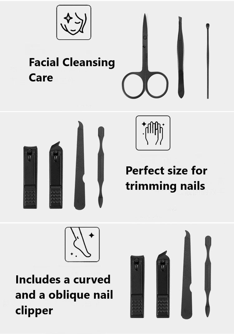 Personalized Manicure Set, Manicure Travel Set With Your Custom Engraved Name, Pedicure Gift Set With Nail Clipper for Men Women And Husband
