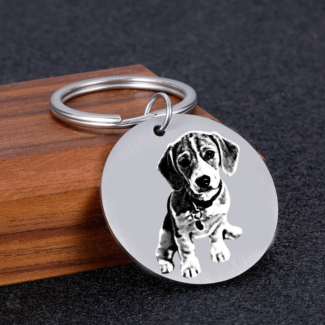 Pet Portrait Personalized Custom Keychain Perfect Gift for Dog Moms and Pet Lovers, Engraved Dog and Cat Keychain, Memorial Keepsake Gifts