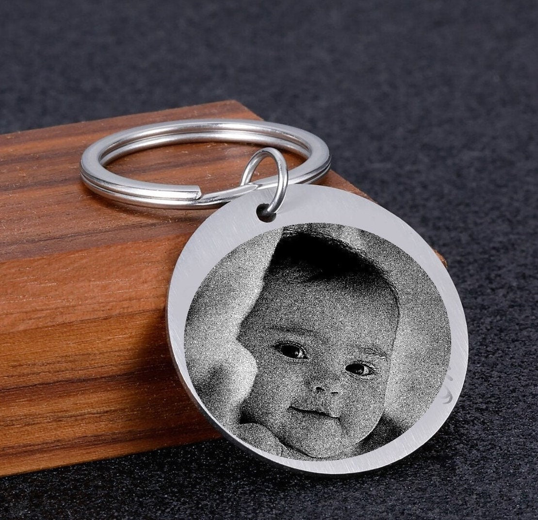 Pet Portrait Personalized Custom Keychain Perfect Gift for Dog Moms and Pet Lovers, Engraved Dog and Cat Keychain, Memorial Keepsake Gifts