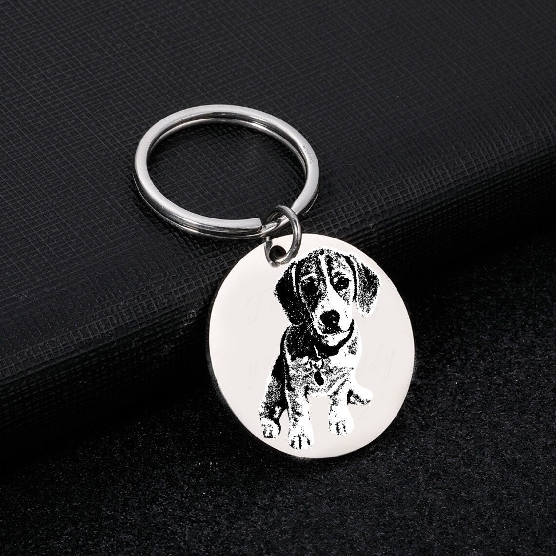 Pet Portrait Personalized Custom Keychain Perfect Gift for Dog Moms and Pet Lovers, Engraved Dog and Cat Keychain, Memorial Keepsake Gifts