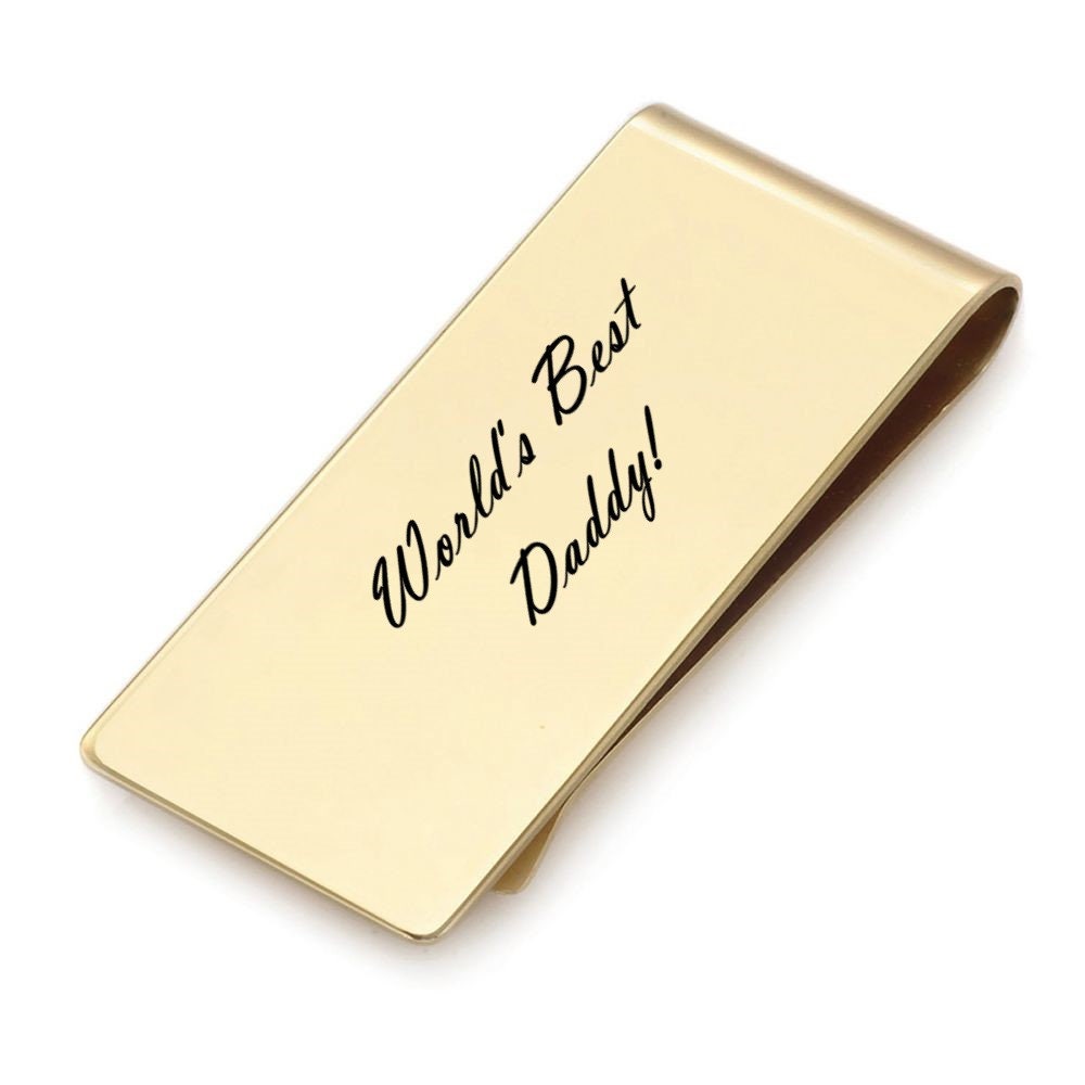 Personalized Money Clip Gift With Your Custom Engraved Message To Give As Birthday Gifts, Father Of The Bride, Groomsmen, And Gift For Dad