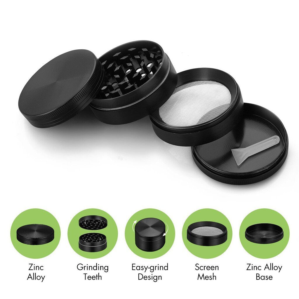 Personalized 4 Piece Herb Grinder Custom Engraved With Your Message | Personalized Metal Herb And Spice Grinder For Food Enthusiast