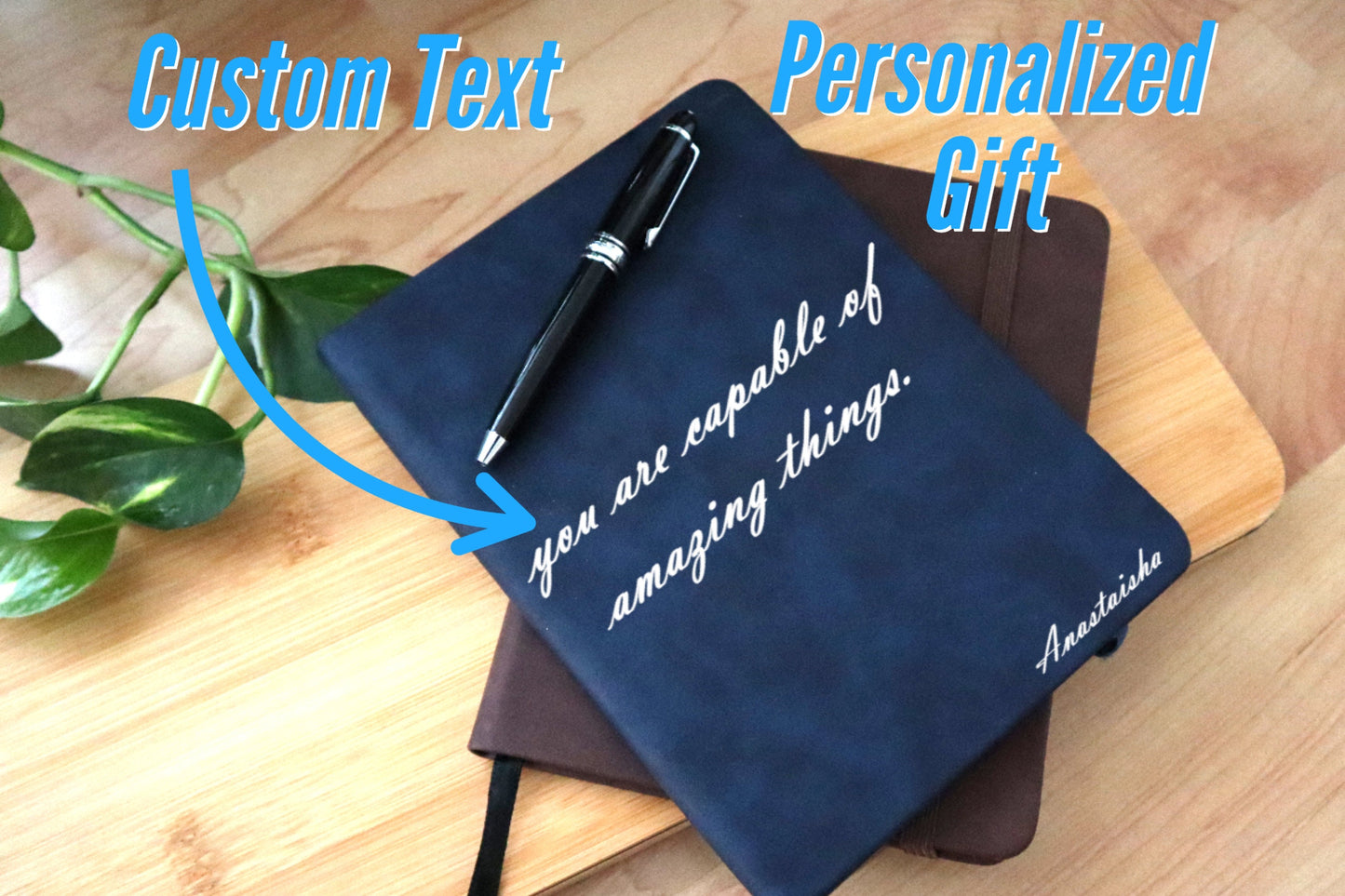 Personalized Leather Travel Journal and Notebooks, Custom Engraved PU Leather Notebook for Writing and Planning, Diary for Adventure Seekers