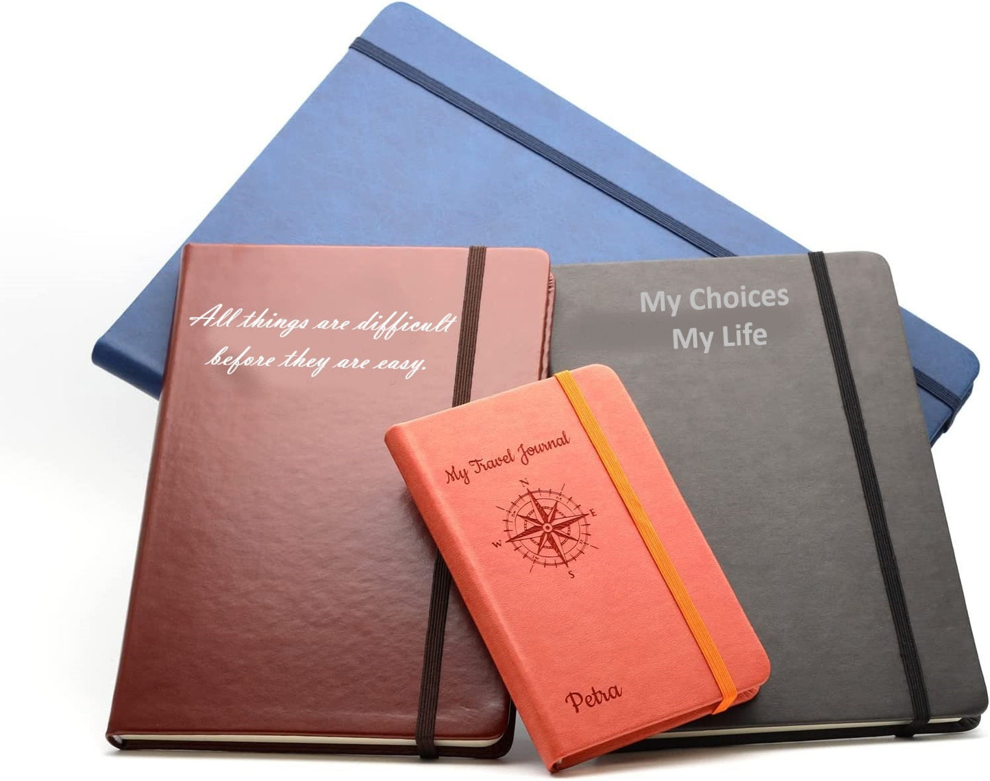 Personalized Leather Travel Journal and Notebooks, Custom Engraved PU Leather Notebook for Writing and Planning, Diary for Adventure Seekers