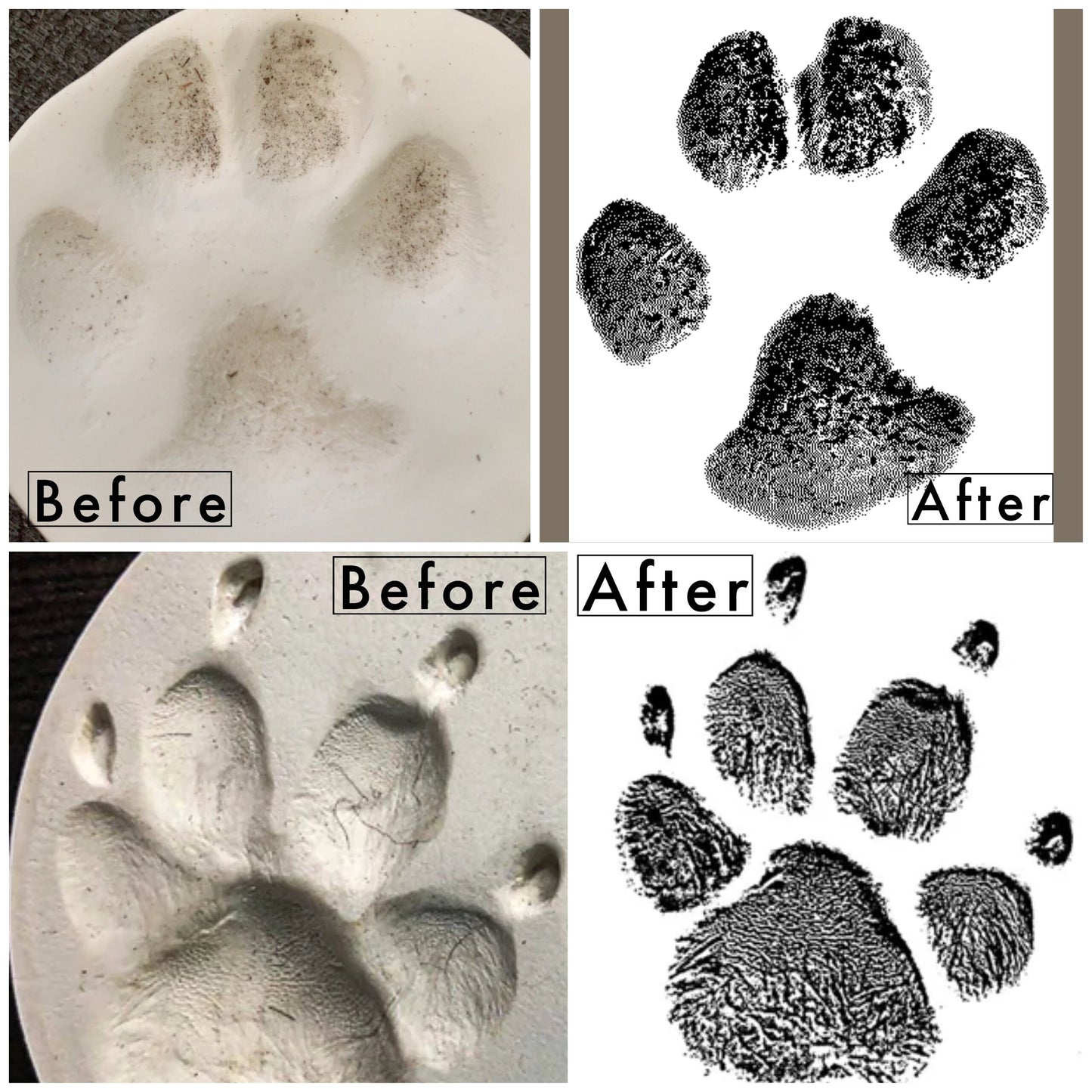 Custom Digital Pet Paw Print Rendering, Custom Paw Print Editing, Personalized Memorial Rendering For Your Beloved Pet Loss And Pet Keepsake