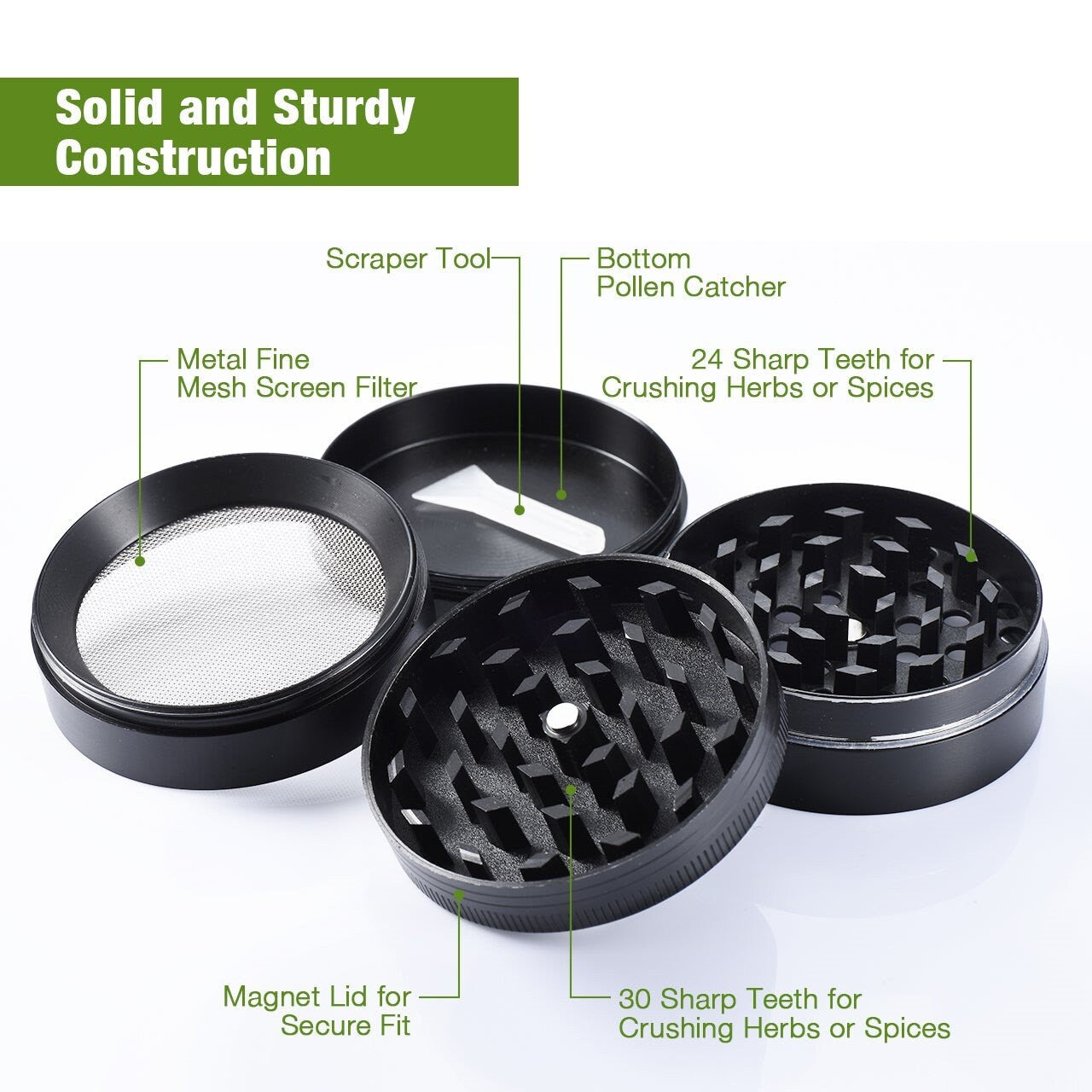 Personalized 4 Piece Herb Grinder Custom Engraved With Your Message | Personalized Metal Herb And Spice Grinder For Food Enthusiast