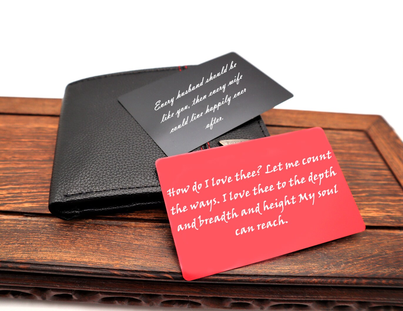 Personalized Metal Wallet Card Insert With Your Actual Handwriting | Custom Wallet Card Insert For Long Distance Gift Anniversary Gift