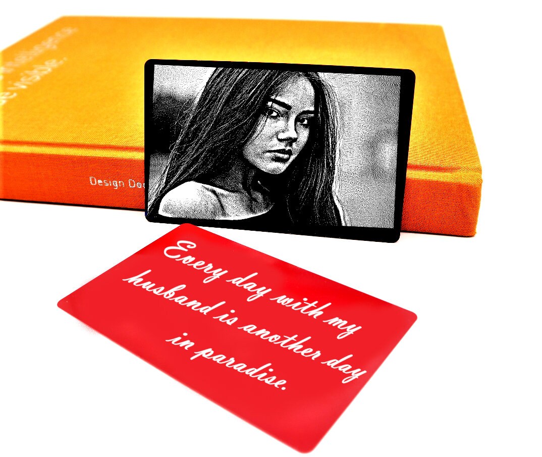 Personalized Metal Wallet Card Insert With Your Actual Handwriting | Custom Wallet Card Insert For Long Distance Gift Anniversary Gift