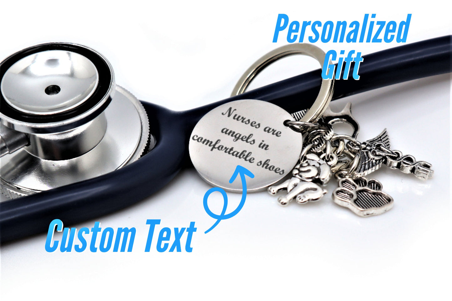 Personalized Gift For Nurse And Vet Tech - Custom Stethoscope ID Tag With Engraved Name And Message For Veterinary Nurse Appreciation Gift