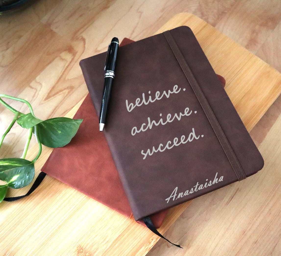 Personalized Journal With Your Name, Custom PU Leather Journal For Women & Men, Engraved Notebook For Guests, Journal For Kids And Daughters