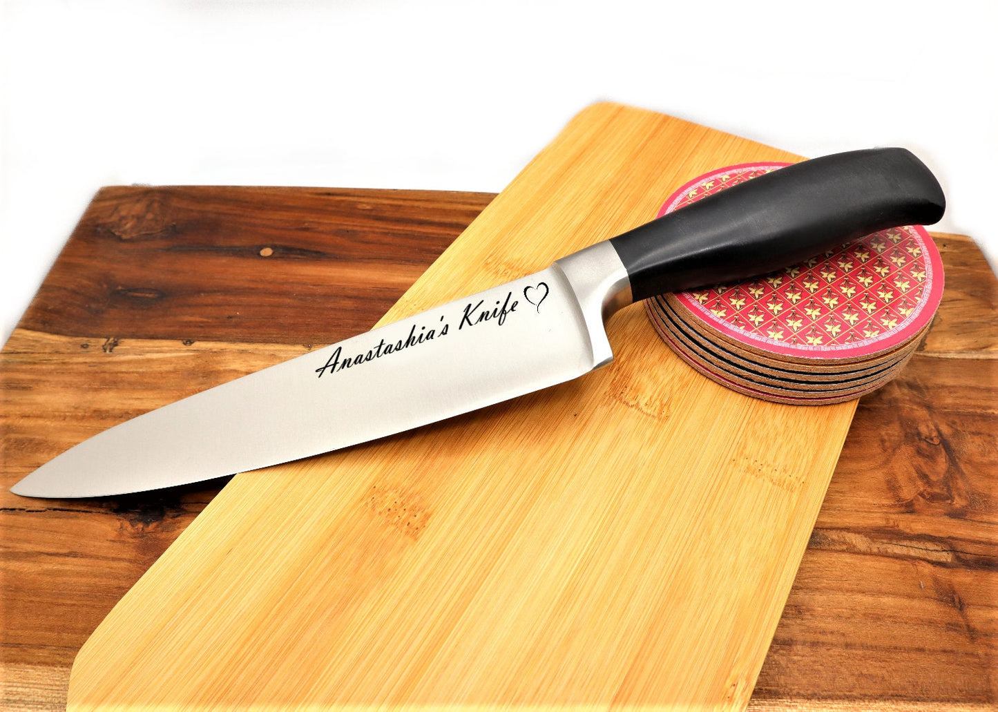 Engraved Chef Knife, Personalized Japanese Chef Knives With Cutting Board For House Warming Gift, Custom Engraved Cleaver Knife With Apron