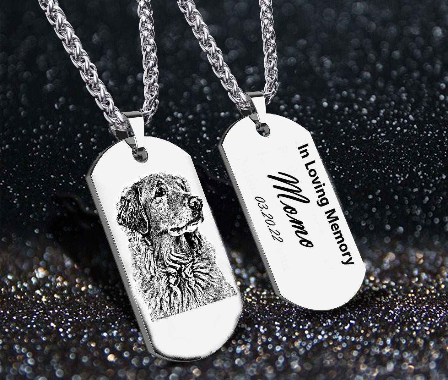 Dog Pawprint Keychain With Engraved Image, Real Pawprint Keychains, Dog Paw Print Key Chain with Personalized Portrait Image, Memorial Gift