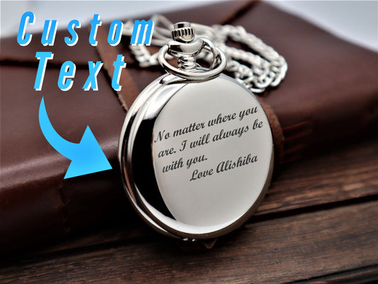 Custom Engraved Pocket Watches for Groomsmen and Father of the Bride, Personalized Timepiece with Chains Ideal For Wedding As Wedding Gifts