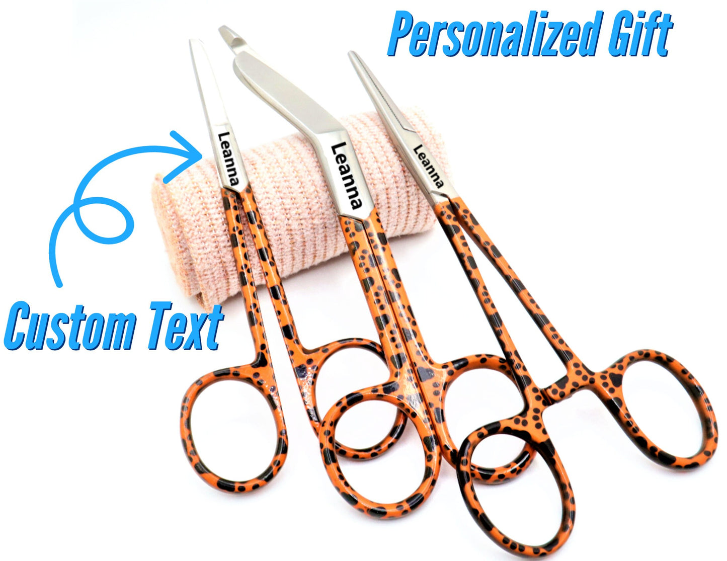 Personalized Nurse Gift Set With Bandage Scissor, Hemostat, Suture Scissor | Gift For Nursing Students, Vet Tech Gift Ideas, RN Stethoscope