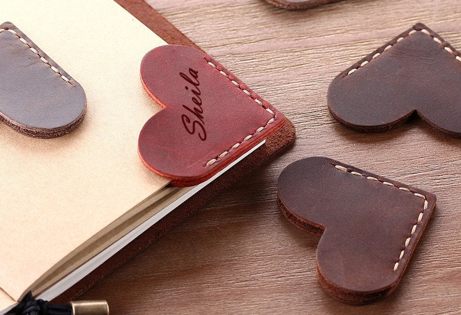Personalized Leather Bookmark, Custom Engraved Bookmarks For Book Lovers And Bookworms, Hand Crafted Book Mark For Book Lover & Reading Gift