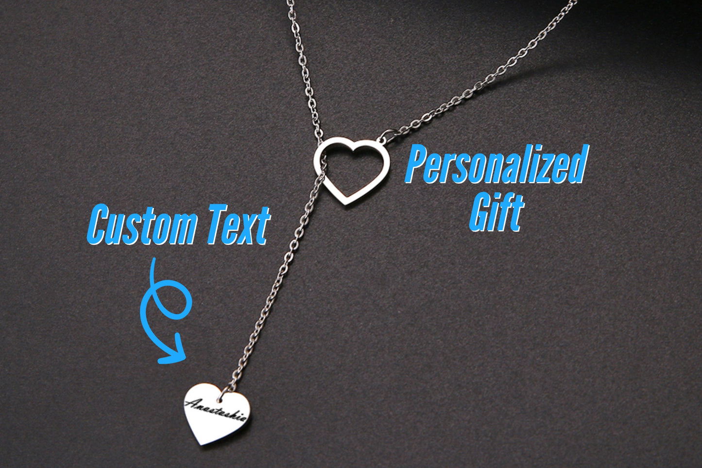 Personalized Small Heart Necklace For Valentine Gift For Her With With Engraved Name | Engraved Tiny Heart Necklace With A Heart Pendant