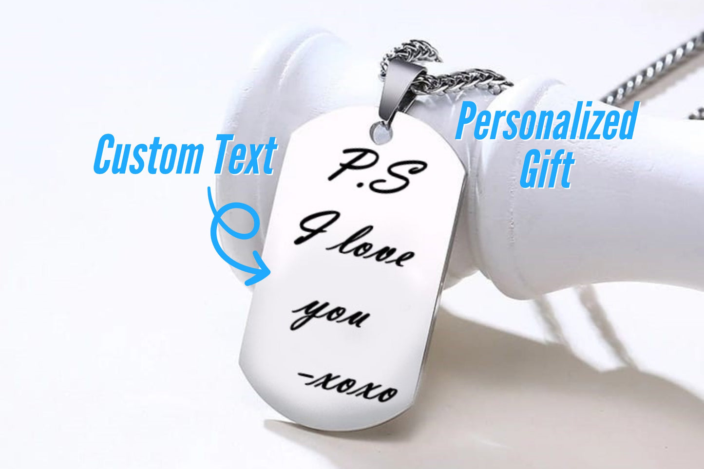 Engraved Dog Tag Necklace With Personalized Message, Custom Military Dog Tag Pendant For Boyfriend Birthday Gift, Custom Necklaces For Men