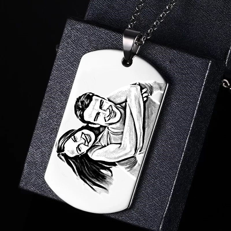 Engraved Dog Tag Necklace With Personalized Message, Custom Military Dog Tag Pendant For Boyfriend Birthday Gift, Custom Necklaces For Men