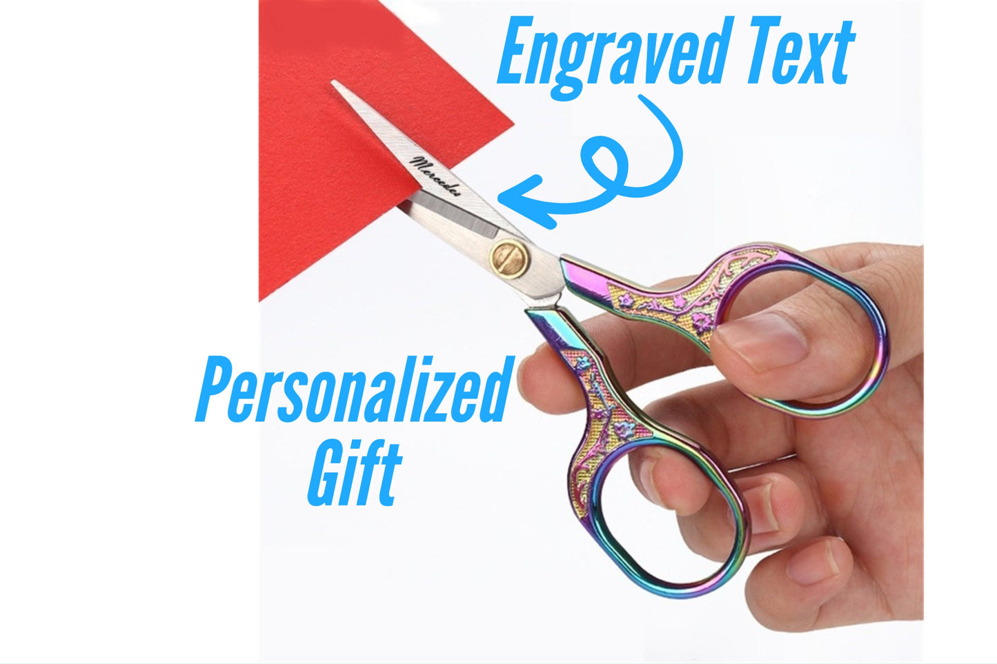 Engraved Small Scissor For Sewing, Pruning, Needle Craft, Stitching, Embroidery Thread Snips, and Cross Stitch | Personalized Gift - DIY
