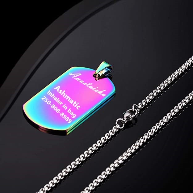 Custom Medical Alert Necklace For Autism, Dementia, Epilepsy, Diabetic, And Diabetis, Personalized Medical Jewelry Emergency ID Med Alert