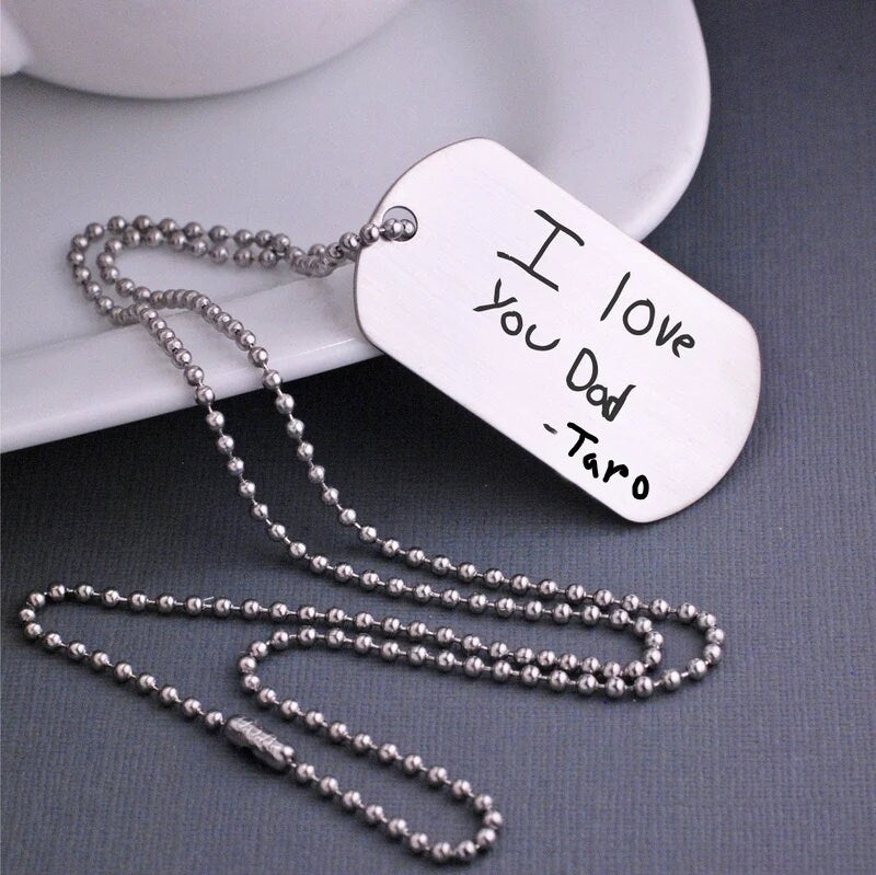 Engraved Dog Tag Necklace With Personalized Message, Custom Military Dog Tag Pendant For Boyfriend Birthday Gift, Custom Necklaces For Men