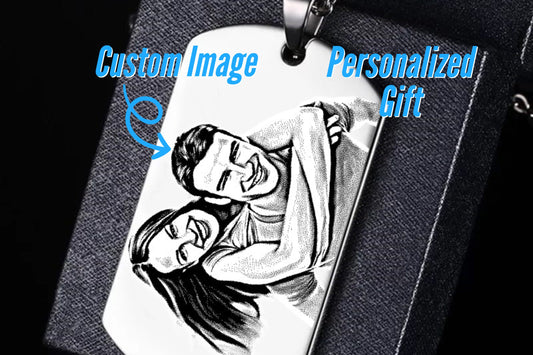 Personalized Necklace With Your Custom Picture, Engraved Photo Necklace Dog Tag Pendant With Your Picture, Custom Photo Pendants For Gifts