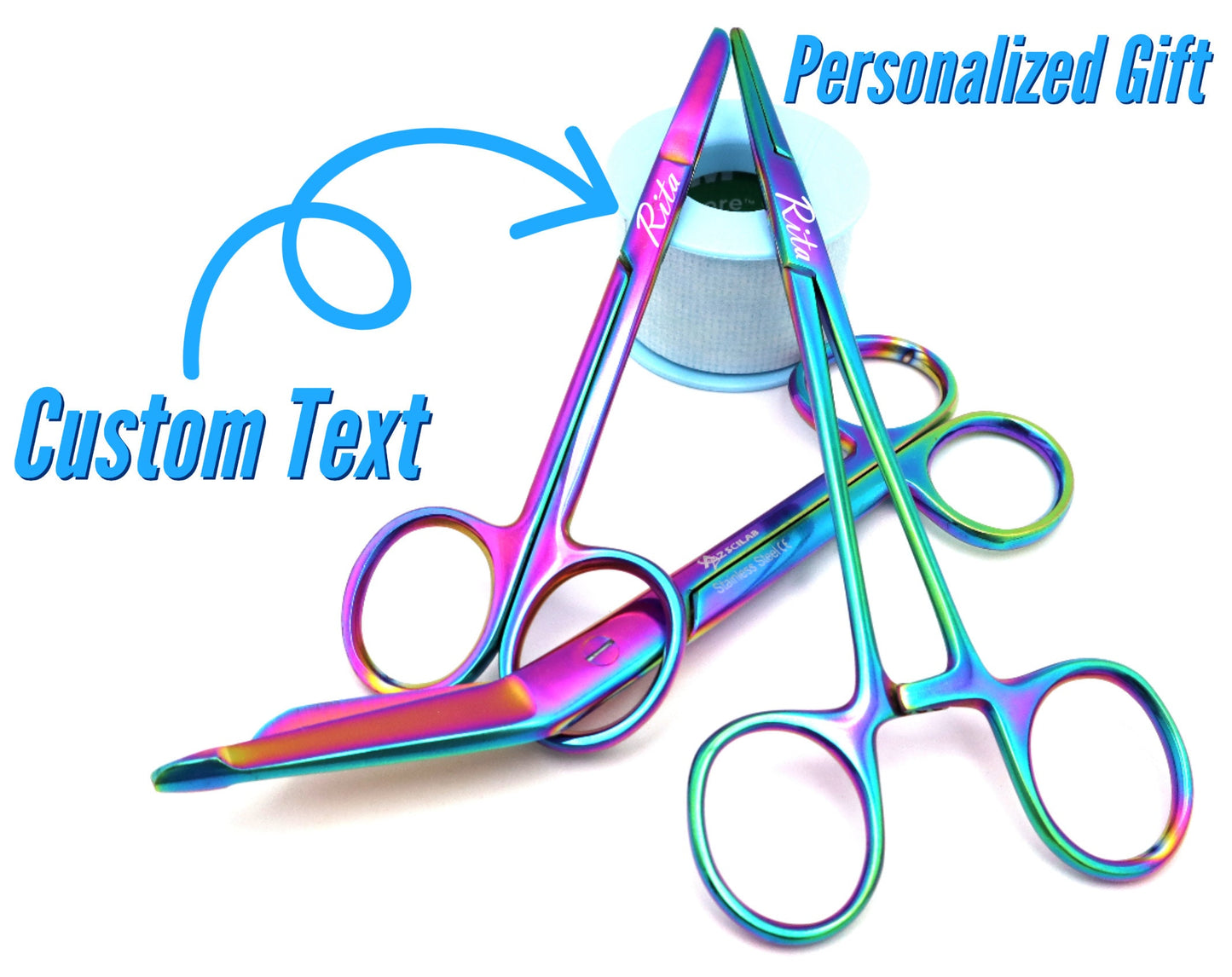 Personalized Gift For Nurses With Bandage Scissor, Hemostat, Suture Scissors | Nursing Students Graduation Gift, Veterinary Vet Tech Gifts