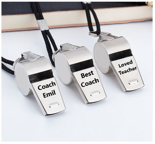 Personalized Sports Whistle Gifts For Coaches And Life Guards, Custom Engraved Coach Gift For Soccer, Hockey, Basketball & Sport Enthusiasts