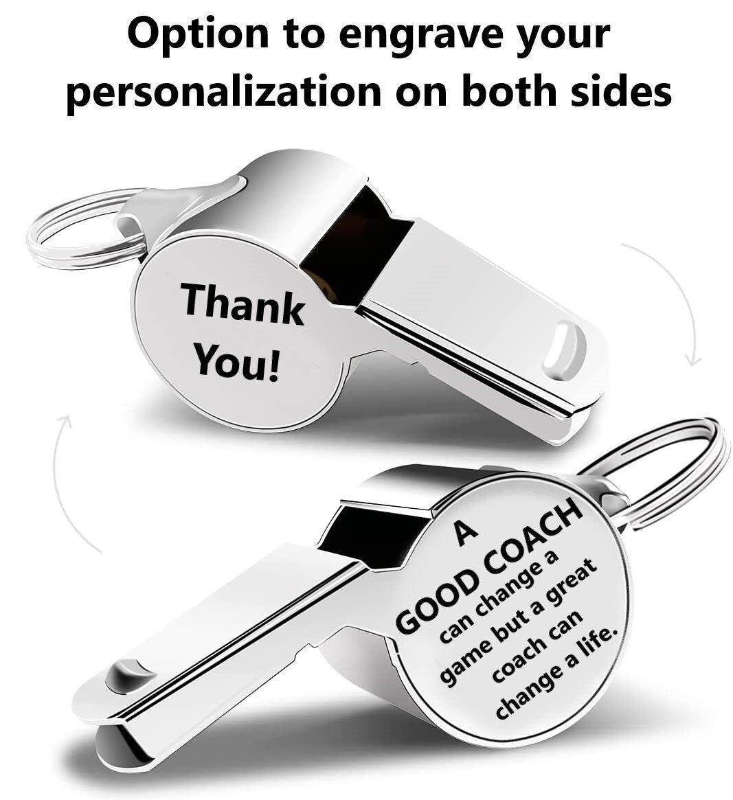 Personalized Sports Whistle Gifts For Coaches And Life Guards, Custom Engraved Coach Gift For Soccer, Hockey, Basketball & Sport Enthusiasts