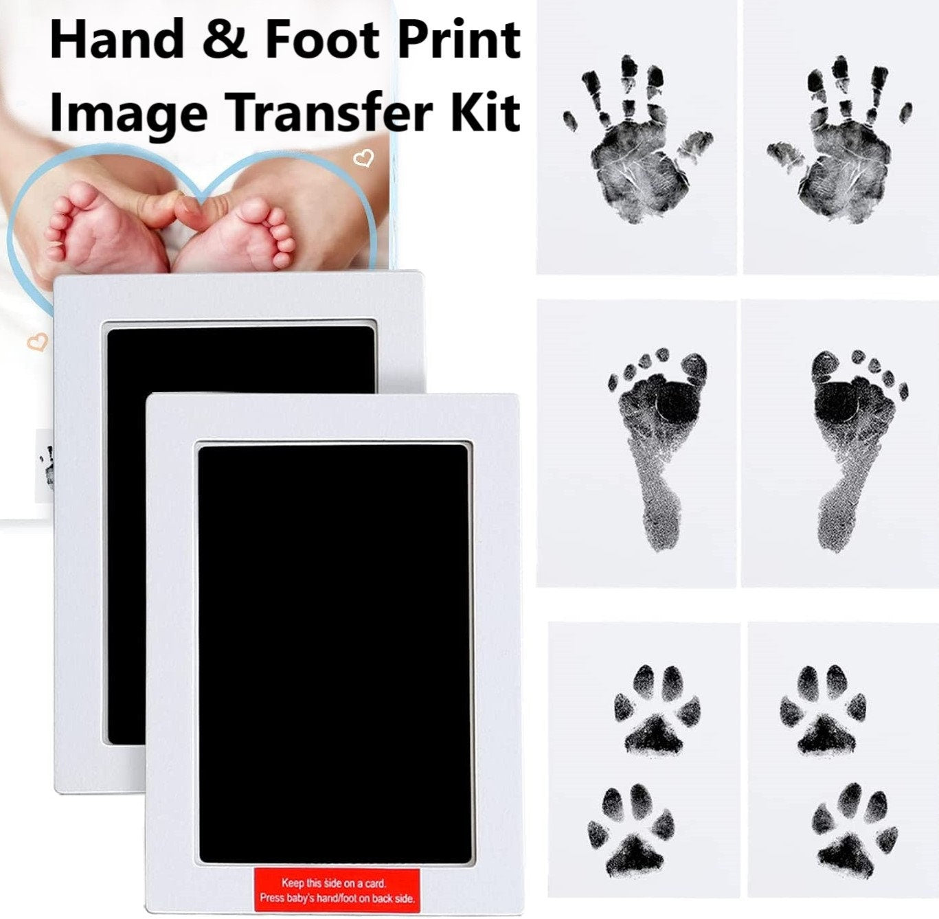 Baby Hand And Foot Print Image Transfer Pad, Newborn Baby Shower Gift, New Born Clean No Touch Ink Pad, Inkless Handprint Footprint Transfer