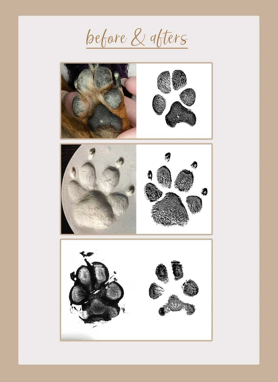 Custom Pet Paw Print Image Rendering And Print Image Transfer Pad, Paw Print Editing & Personalized Memorial Rendering For Your Beloved Pet