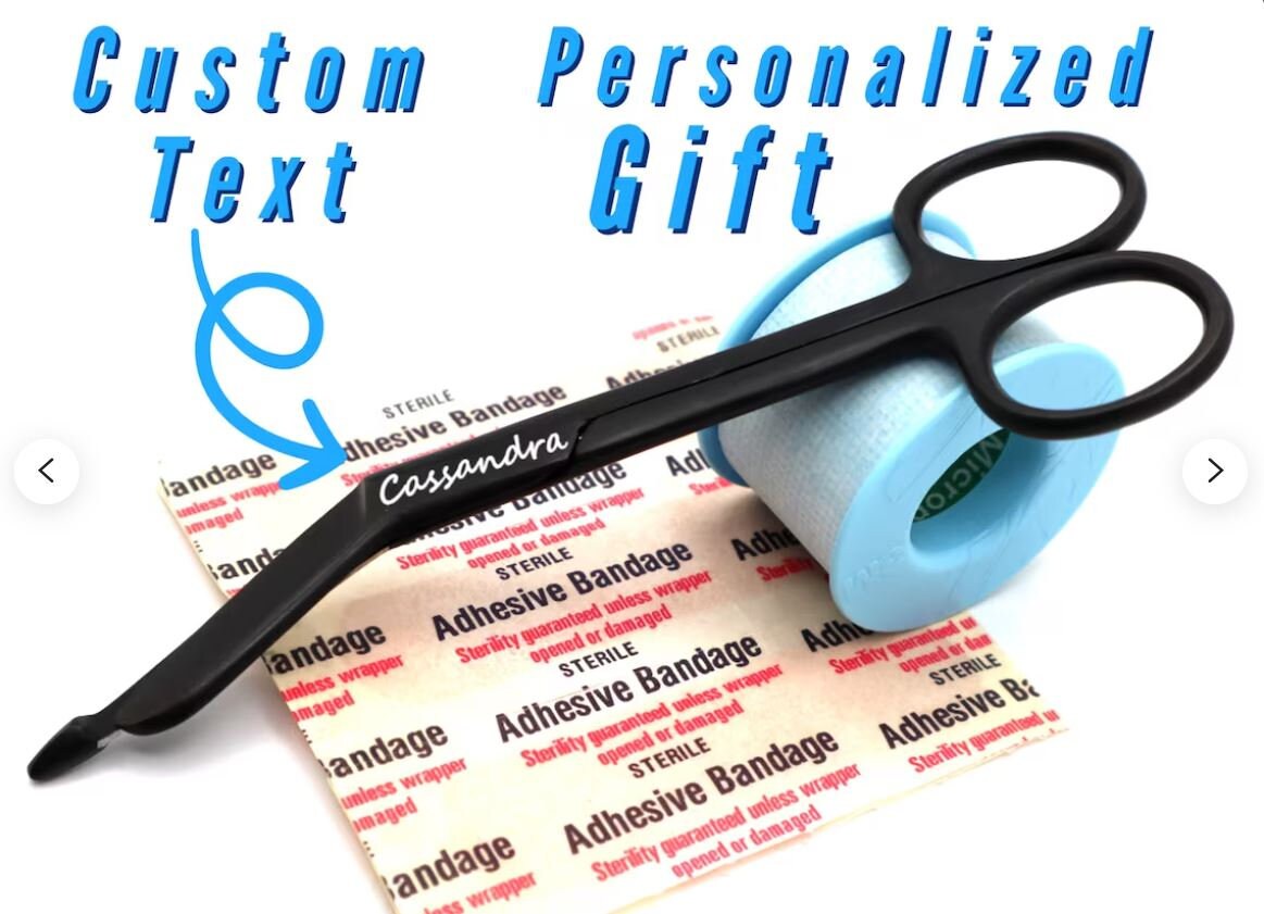 Custom Engraved Bandage Scissors For Vet Tech, Nurses and Nursing Students, Vet Tech Week Gift Ideas For Nurse Appreciation - Stethoscope