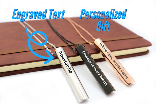 Personalized Breathing Necklace For Natural Anxiety Relief, Custom Made Breathing Necklaces For Stress Relief, Mindfulness Meditation Tool