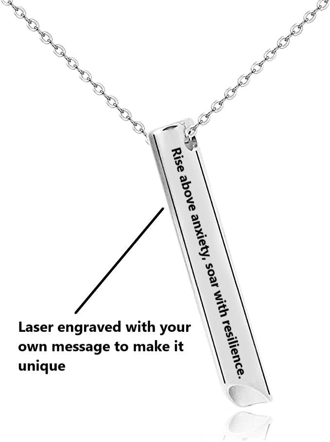 Personalized Breathing Necklace For Natural Anxiety Relief, Custom Made Breathing Necklaces For Stress Relief, Mindfulness Meditation Tool