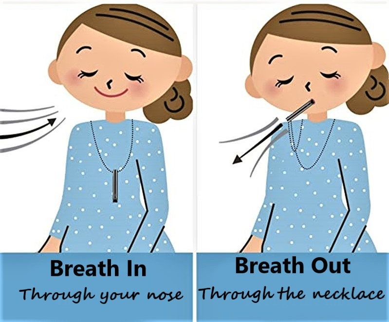 Custom Made Breathing Necklace For Anxiety Relief, Breathing Tool Necklaces For Natural Stress Relief, Meditation Anxiety Breathing Necklace