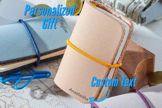 Personalized Vintage Mini Leather Notebook With Your Name, Custom Tiny Leather Journal, Engraved Notebook Journal For Kids And Daughter