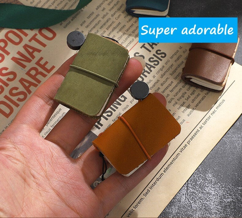 Personalized Vintage Mini Leather Notebook With Your Name, Custom Tiny Leather Journal, Engraved Notebook Journal For Kids And Daughter