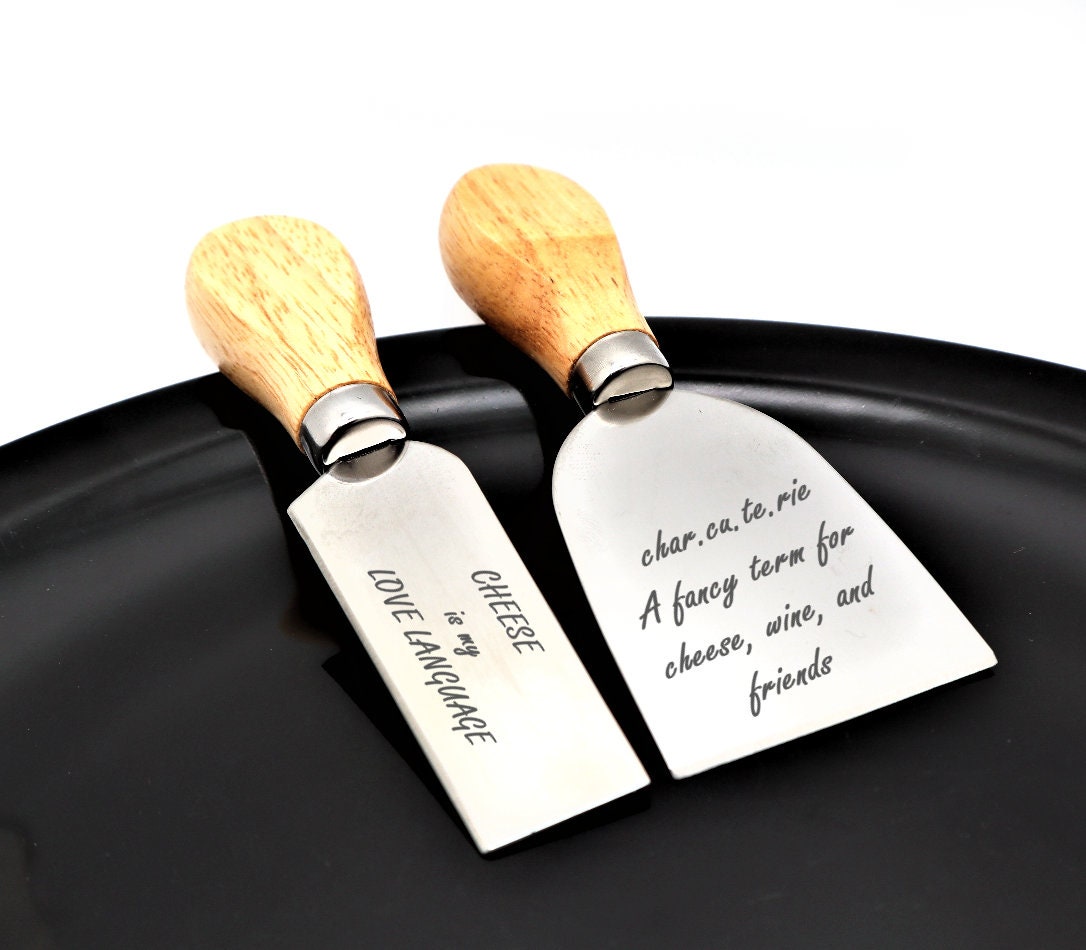 Personalized Charcuterie Knives Set With Custom Engraved Cheese Board, Engraved Cheese Knife Set With Your Tailored Message For Wedding Gift