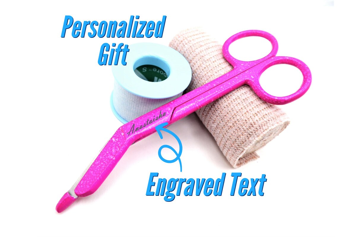 Personalized Pink Bandage Scissors Perfect for Gifts to Nurses And Veterinary | Vet Tech Graduation Gift  For Nurse Nursing and RN Students