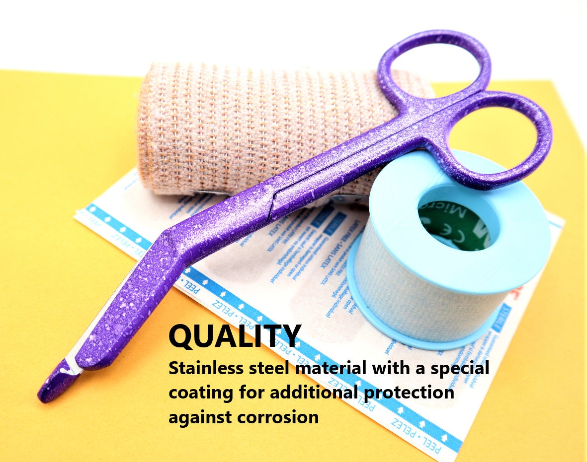 Engraved Bandage Scissors With Purple Coating And Made of Premium Grade Stainless Steel Ideal for Nurses, Vet Tech Week & Graduation Gift